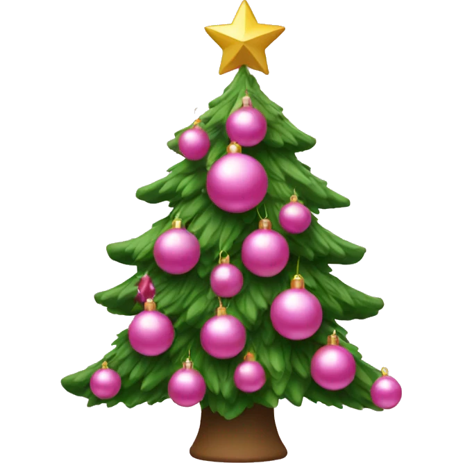 Christmas tree with pink ornaments emoji