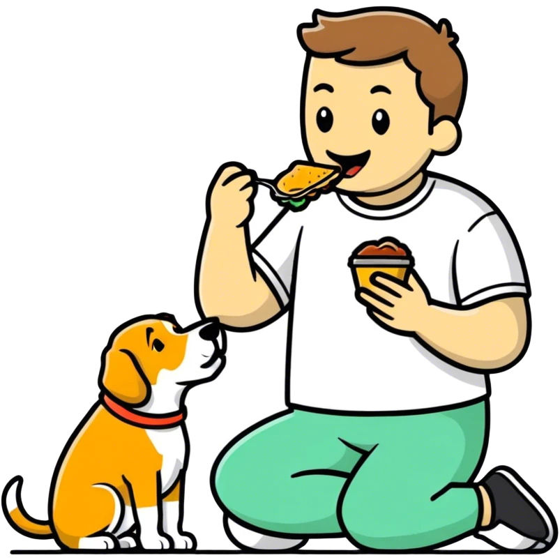 Guy eating dog emoji