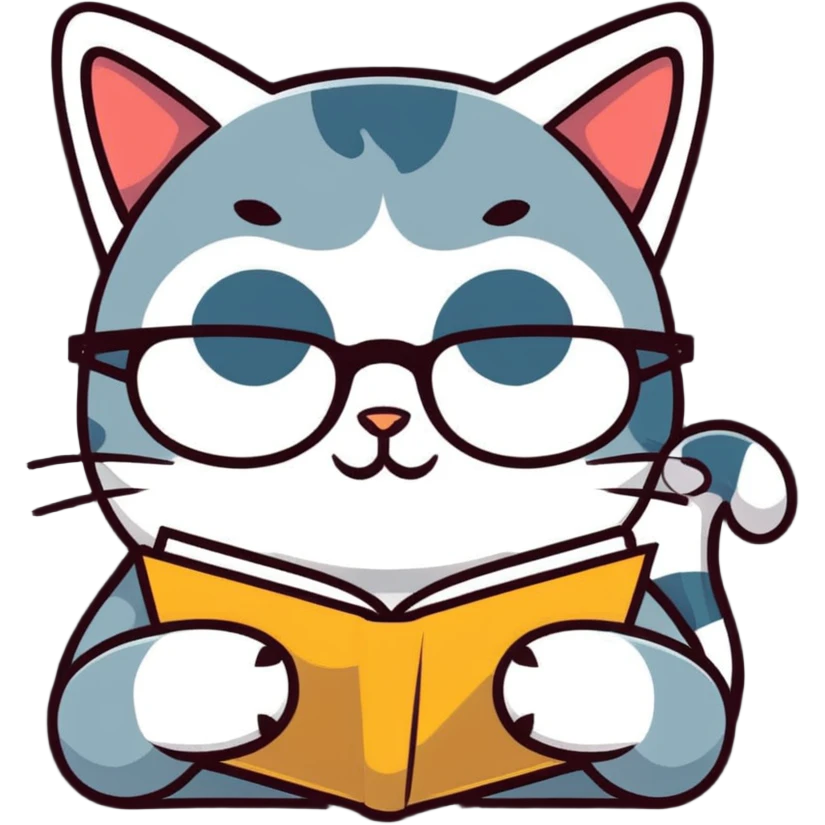 cat wearing reading glasses playing sudoku emoji