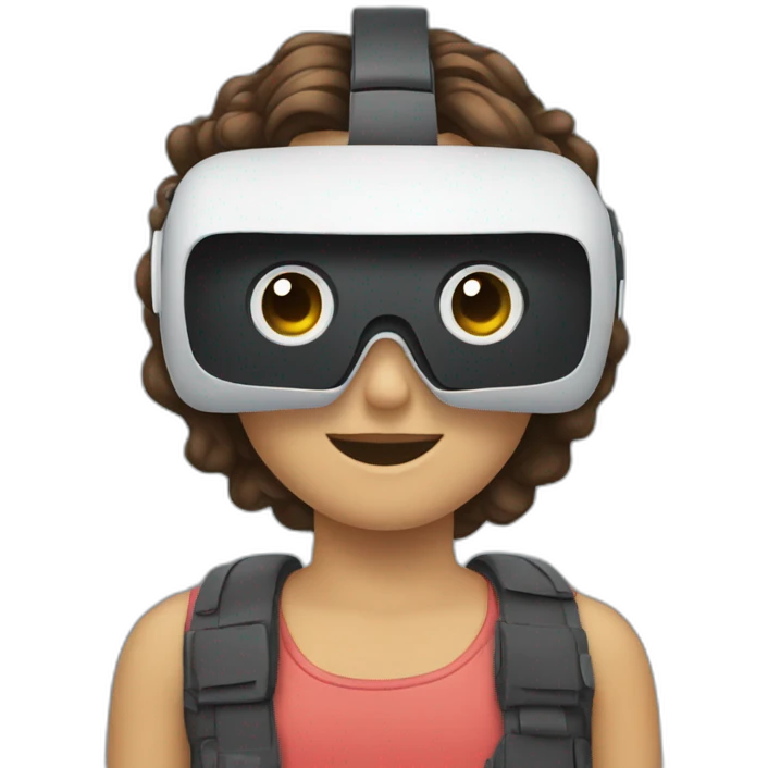 person wearing meta virtual reality goggles emoji