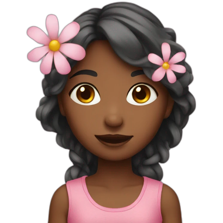 Girl with flower emoji