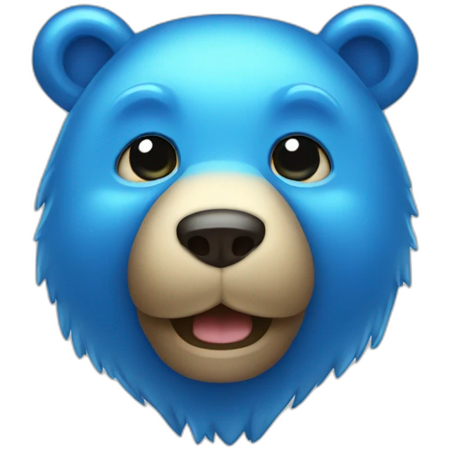 shiny blue bear emoji