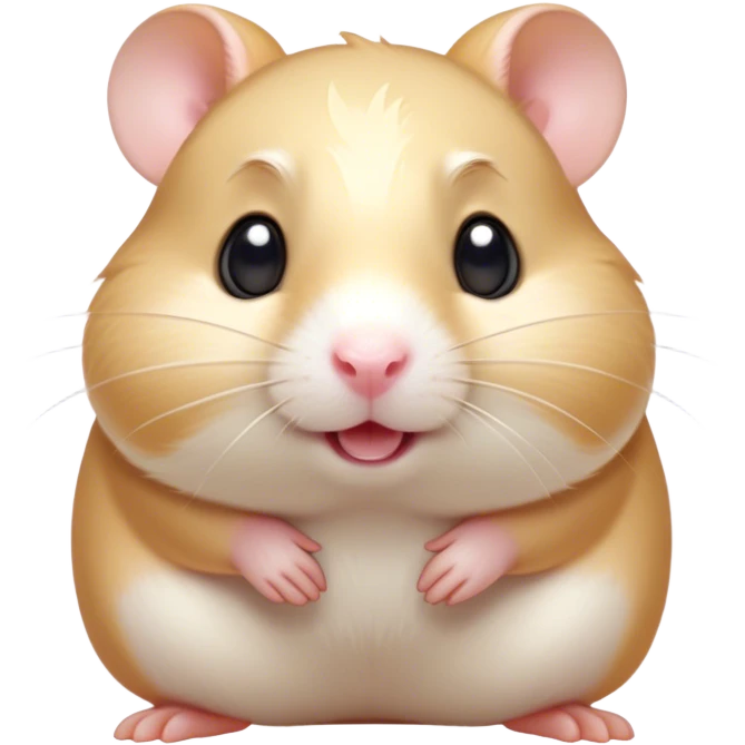 Cinematic Comical Cream Hamster Portrait Emoji, Head tilted dramatically with an exaggeratedly amused expression, featuring a striking cream fur with a luminous sheen, wide, expressive dark eyes filled with playful disbelief, Simplified yet hilariously expressive features, highly detailed, glowing with a slightly sassy glow, high shine, dramatic yet playful, stylized with an air of cheeky mischief, bright and endearing, soft glowing outline, capturing the essence of a spirited and over-the-top hamster, so meme-worthy it feels like it could side-eye its way into internet fame instantly! emoji