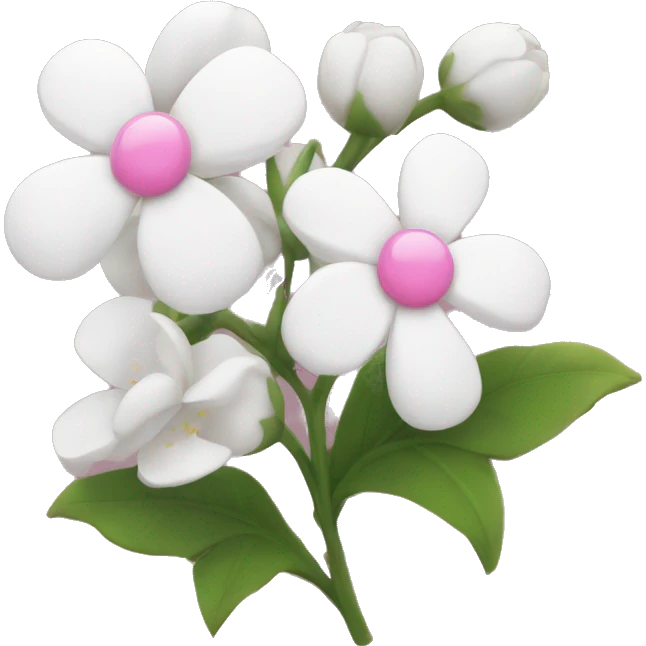 white flowers with pink now holding it together  emoji