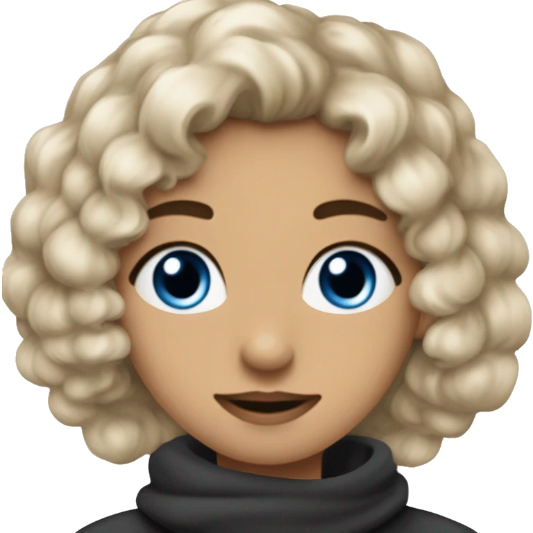Créé des amoureux qui marche ne filles veux des yeux bleus avec les cheveux noirs lisse et un garçon avec les cheveux bouclés noir et les yeux noirs  emoji