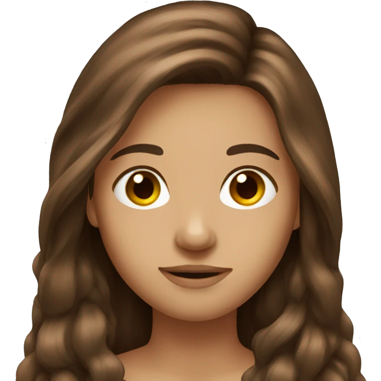 Long brown hair  emoji