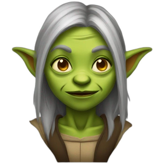 female goblin with wrinkles emoji