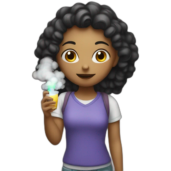 a girl with a vape in her hands emoji