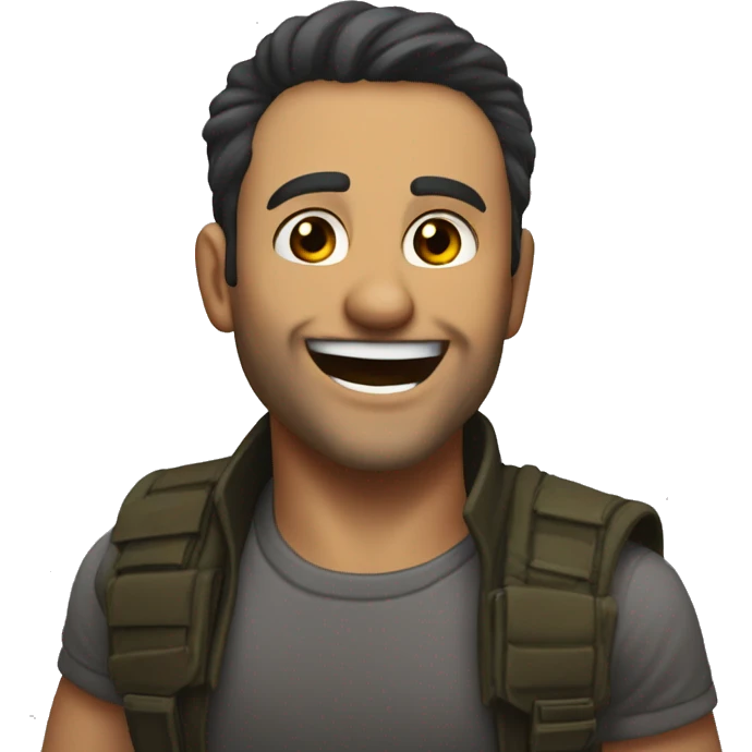 "I want a sticker of a character from the game CS2 laughing. There is a character skin in the game, and I need it to be specifically him: Rezan The Ready | Sabre. emoji