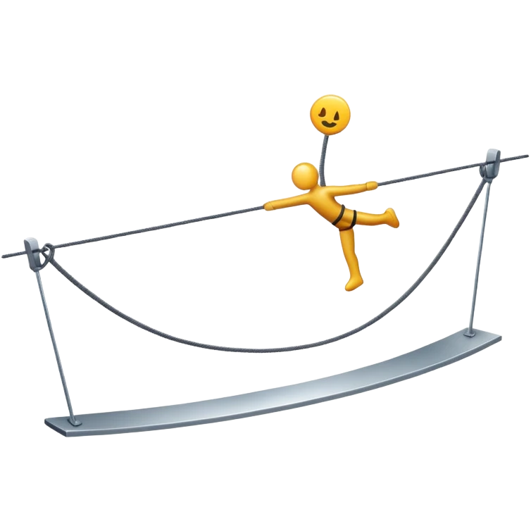 tightrope between two things
 emoji