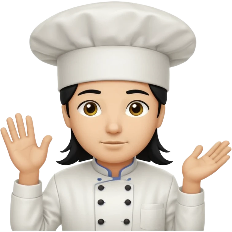 Chef pelinegra pelo largo y liso emoji