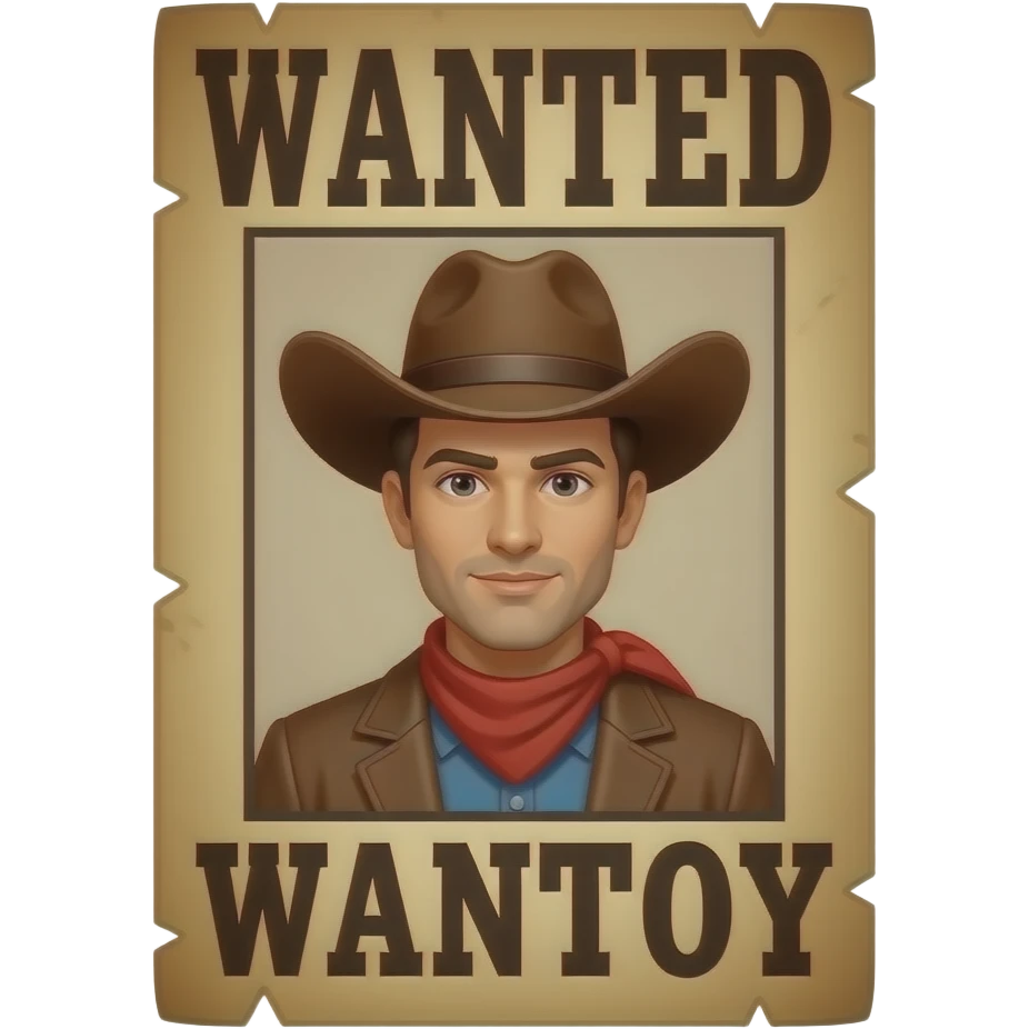 most Wanted cowboy poster emoji
