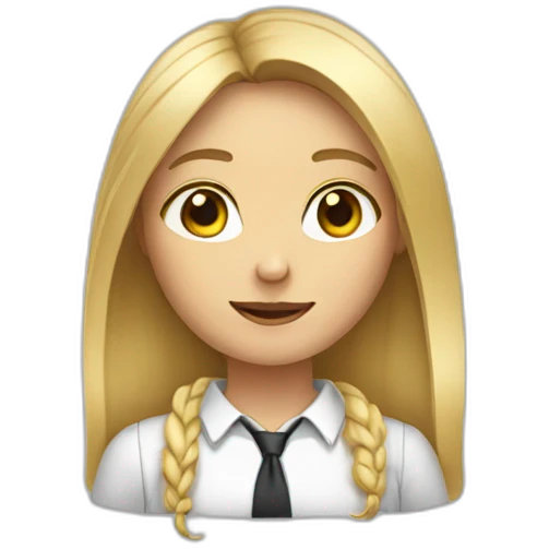 Girl with blond hair an accounter emoji