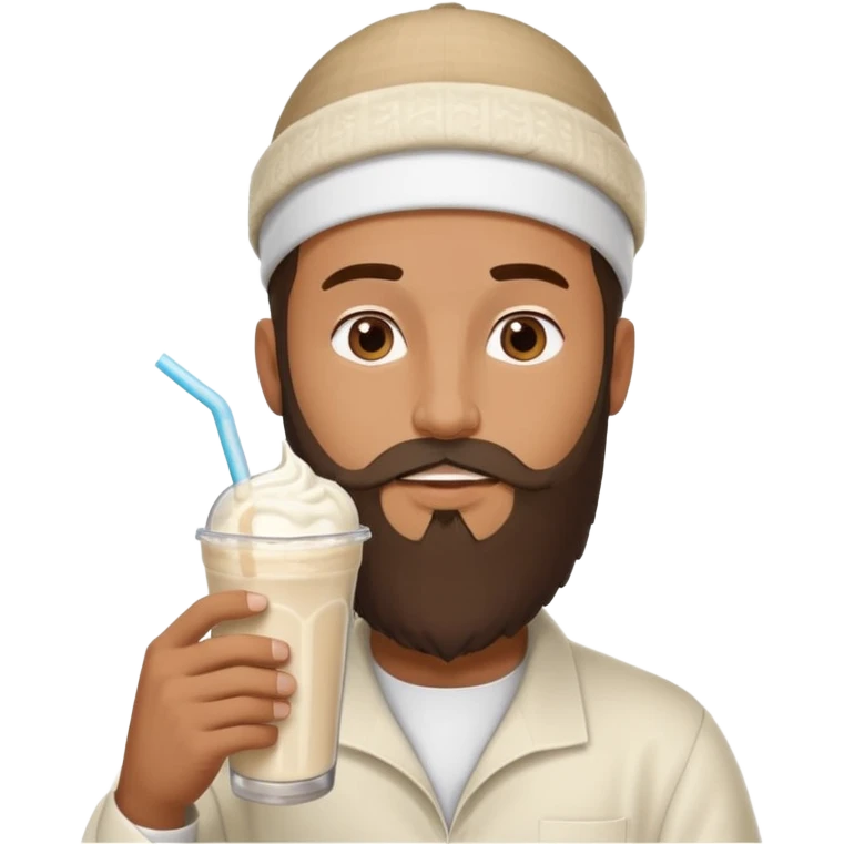 muslim man drinking milkshake emoji