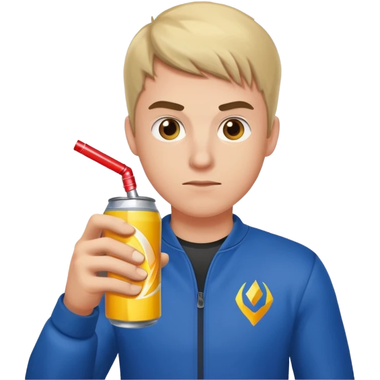 Pro gamer with energy drink












 emoji