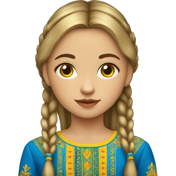Ukrainian girl in a cultural aparel emoji