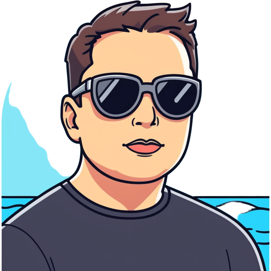 Elonmusk wearing a swimming guggles emoji