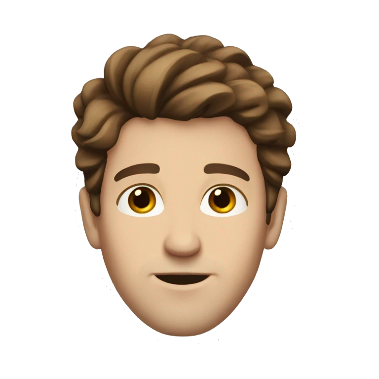 white guy shortg brown hair brown eyes no beard emoji