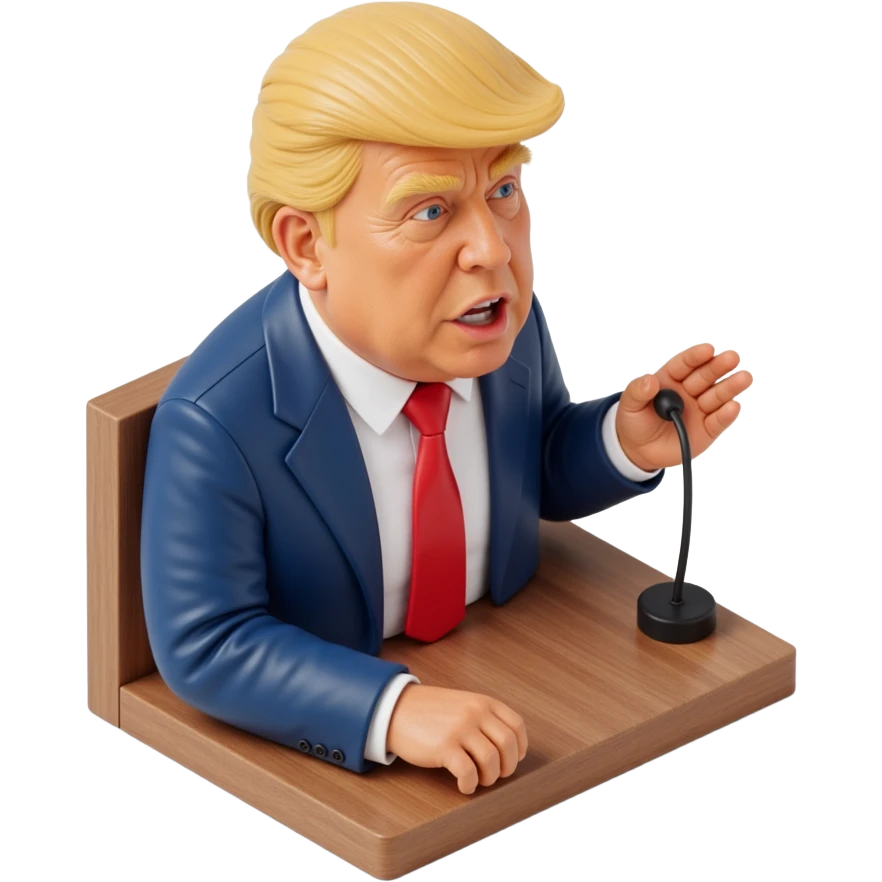 Donald Trump speaking at a rally emoji