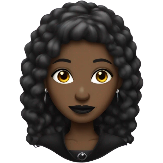 Black lady as goth emoji