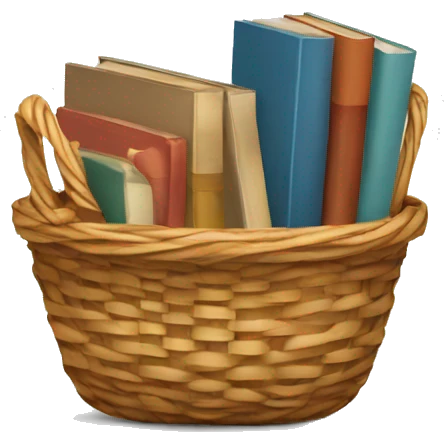 basket with books inside  emoji