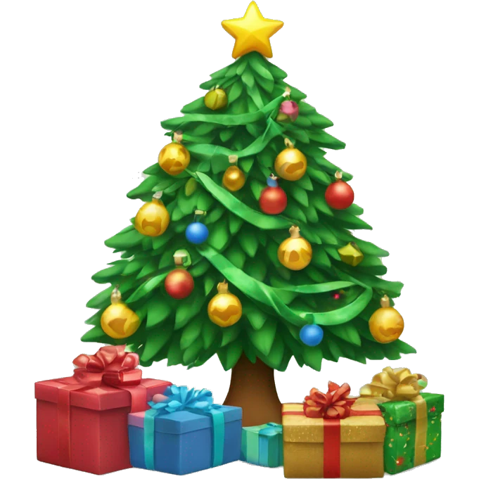 Christmas tree with presents  emoji