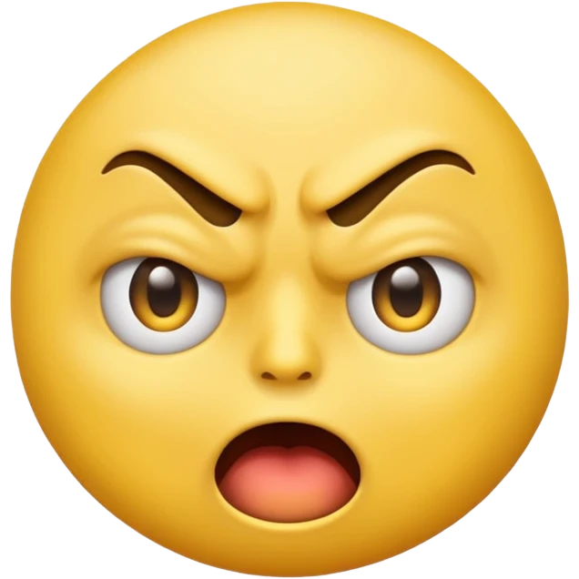 yellow emoji head with one eye twitching in rage, expressive face, classic emoji style emoji