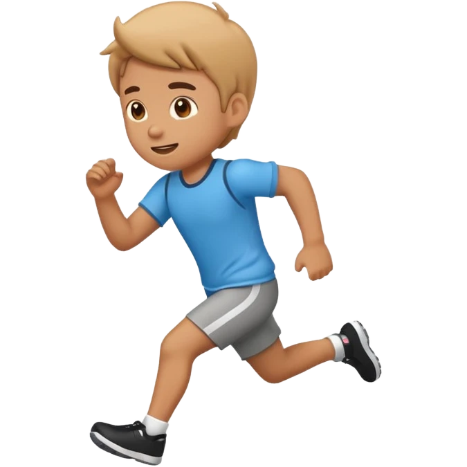 running boy emoji, side view,
cute emoji style, mobile game emoji,
soft 3D look, white outline sticker style,
no background emoji
