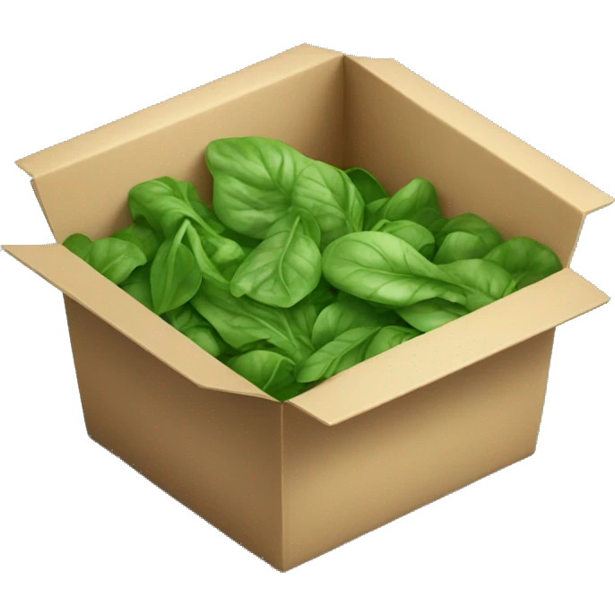plastic box of spinach  emoji