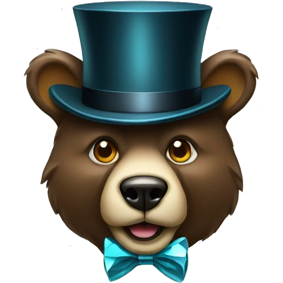 A diamond bear head wearing a top hat  emoji