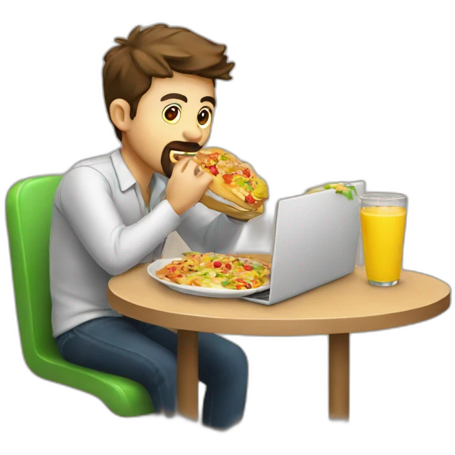 programmer-eating-food emoji