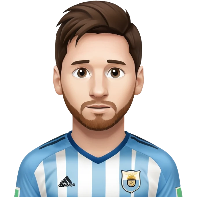 Lionel Messi soccer player with Argentina blue and white jersey emoji