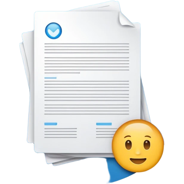 realistic documents with title page white color emoji