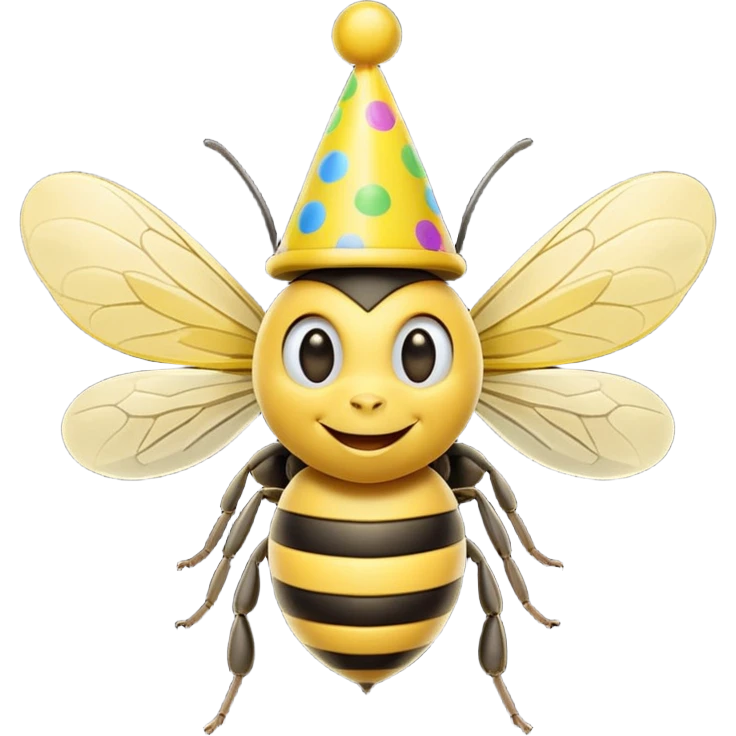 party hatted bee emoji