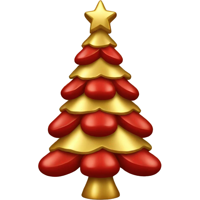 Gold and red Christmas tree emoji