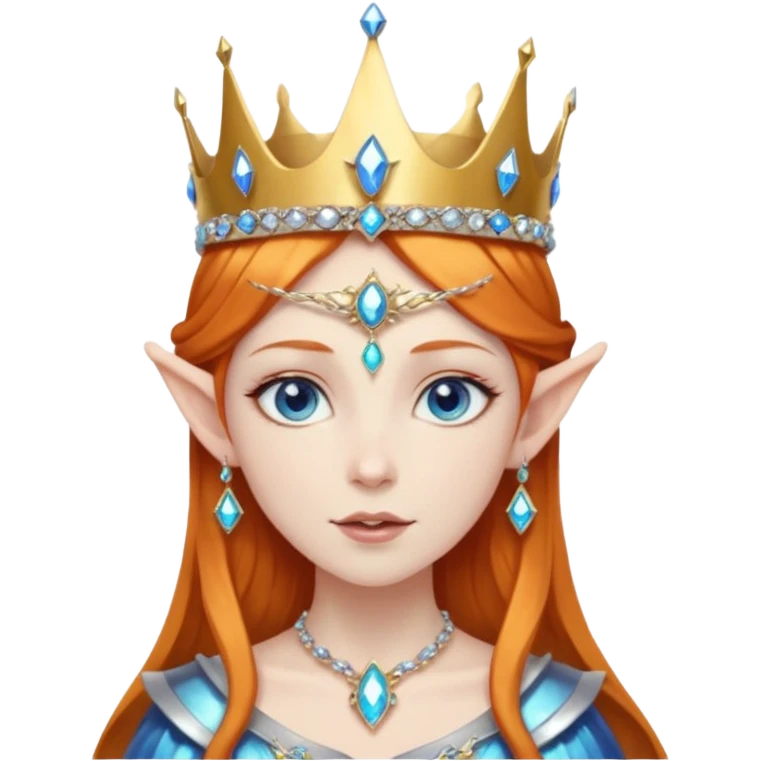 Hyper realistic cosmic elf mage queen fairy pale skin blue eyes ginger hair emoji