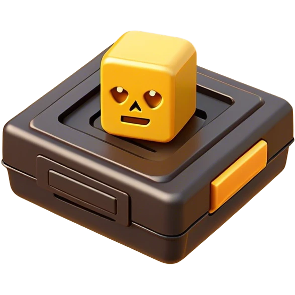 Clash of Clans aesthetic: Cinematic Playful Classic Game Cartridge Portrait Emoji, rendered in a 3D vector-style similar to standard emojis with minimal shading and bold, simplified shapes. A compact, distinct form with signature details, softly glowing with a nostalgic gaming charm. Simplified yet unmistakably iconic, highly detailed and consistent, glowing with a soft radiance and high shine. Stylized with a touch of retro gaming magic and a soft glowing outline, capturing the essence of a beloved gaming relic with a friendly, playful manner! emoji