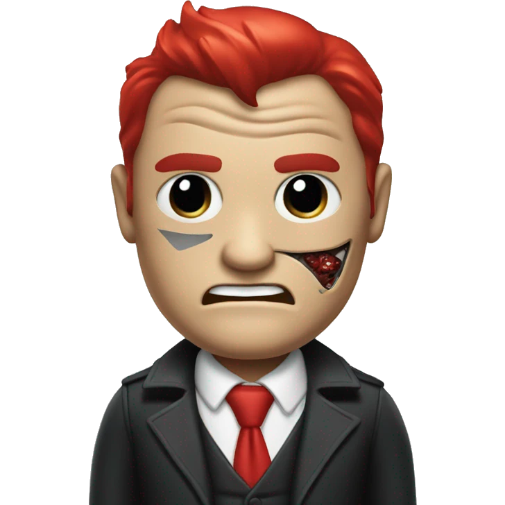 Batman Two-Face red white  emoji