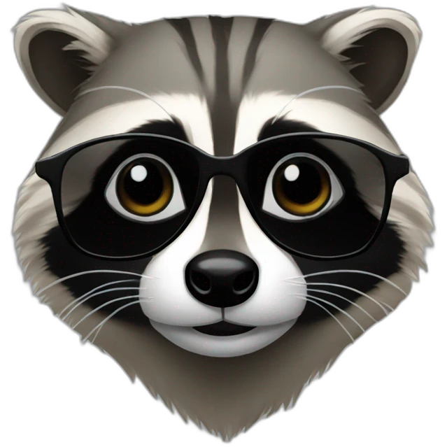 raccoon with black glasses emoji