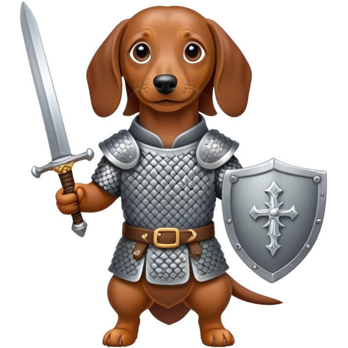 A dachshund with a sword  emoji