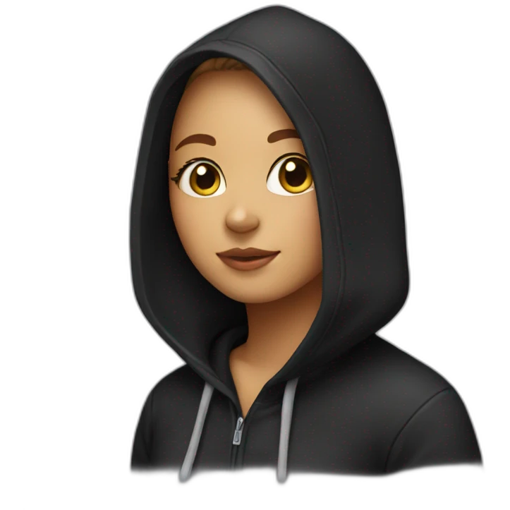 a chick wearing black hoodie emoji