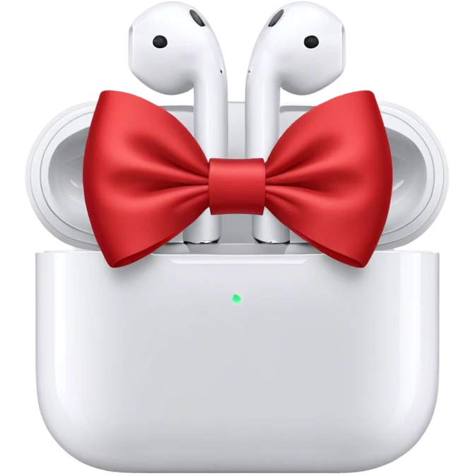 apple airpod max with bow emoji
