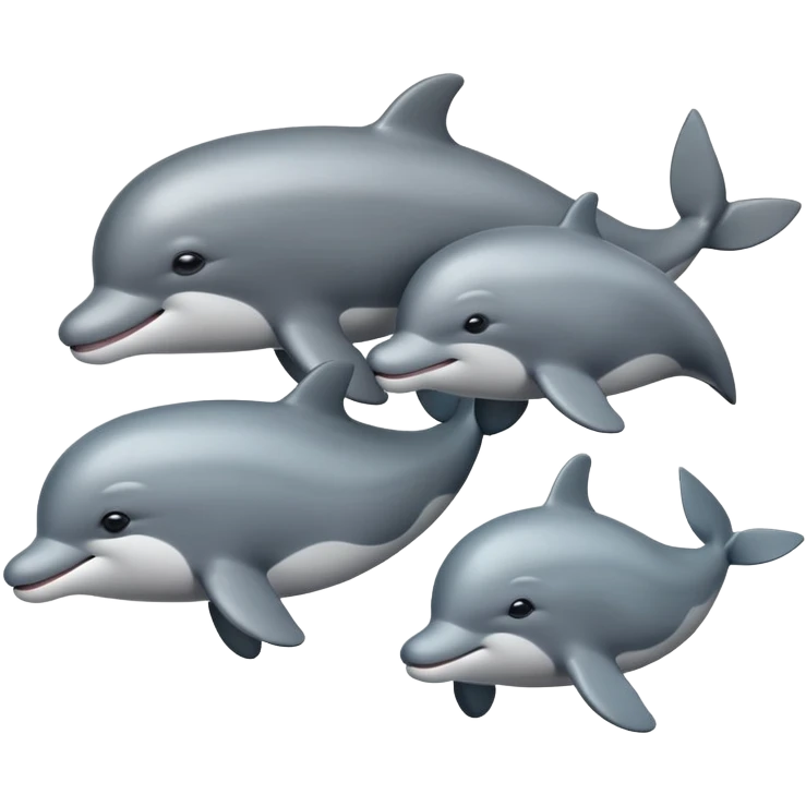 Five porpoises emoji