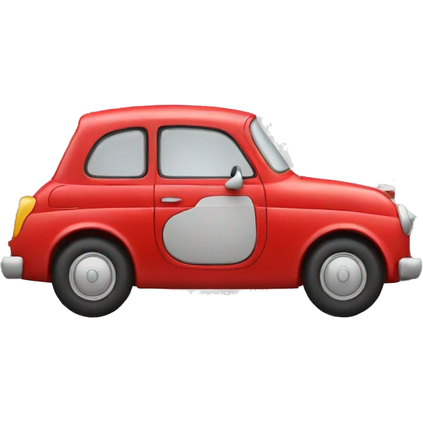isolated little red car front emoji
