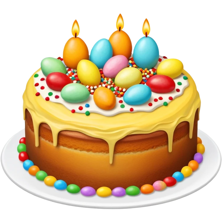 Spanish Easter cake with colorful decorations emoji