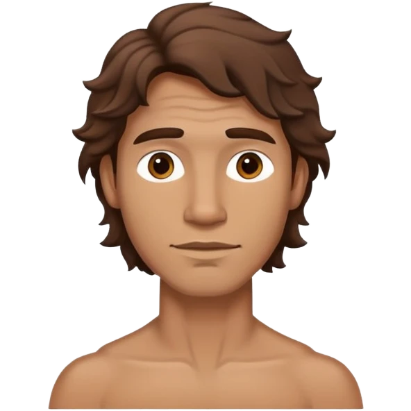 tall semi pale indigenous man with wavy brown hair  emoji