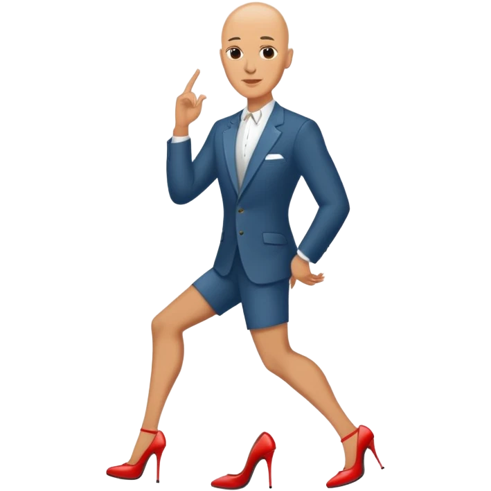 Bald man wearing high heels emoji