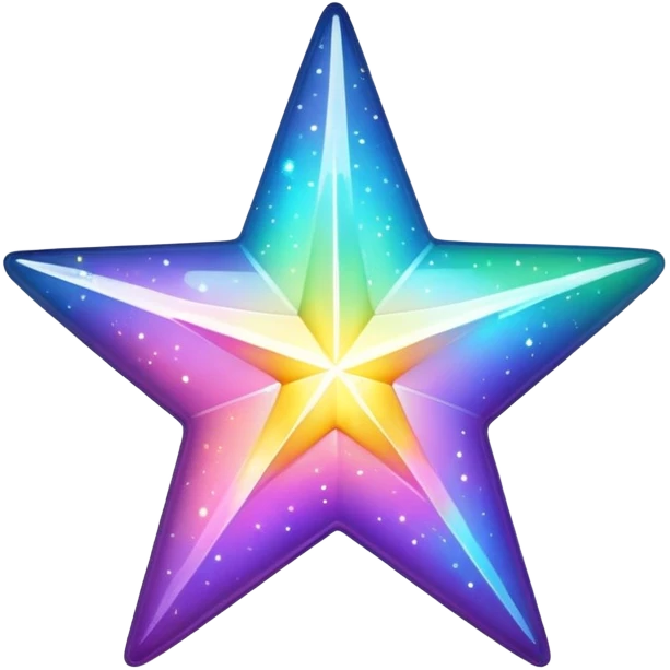 Cinematic realistic Iridescent sparkling star  emoji
