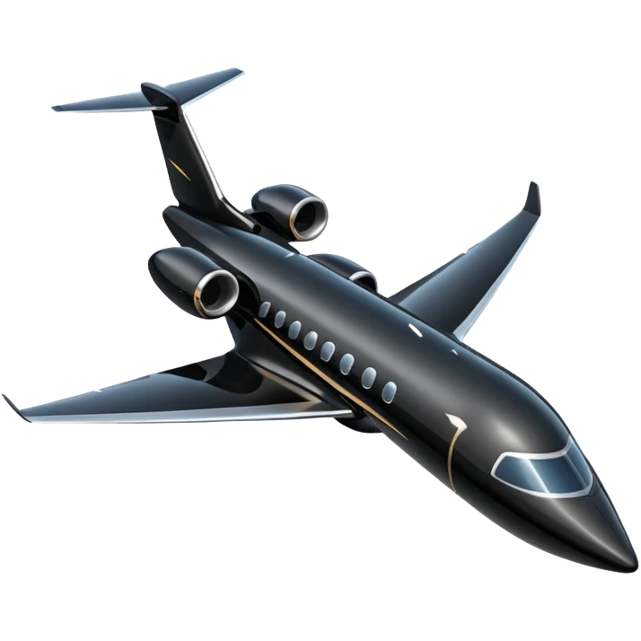 Black private jet, profile view emoji