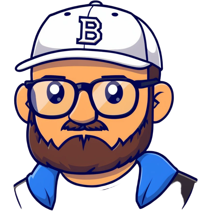adventurer with beard, glasses and backwards baseball cap emoji